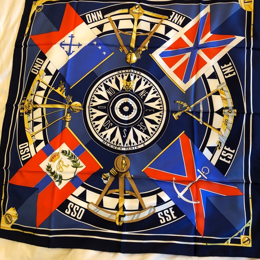 Hermès Sextants Vintage silk scarf